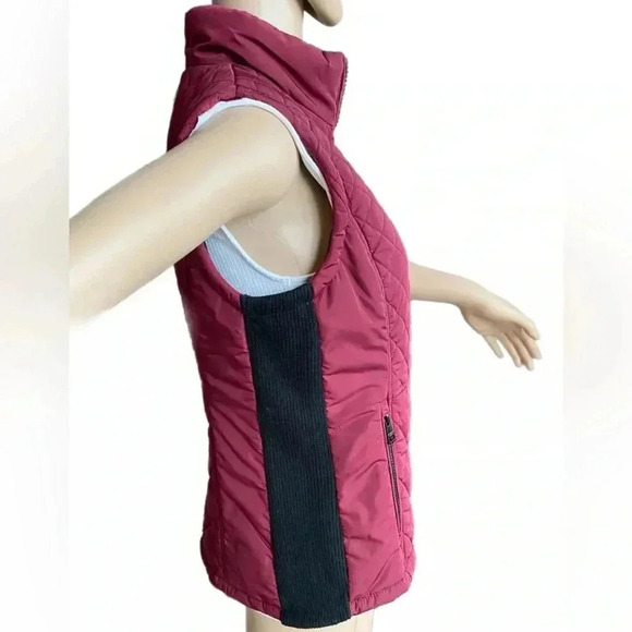 ANDREW MARC Ladies' Quilted Vest Size Small Red Beet Full Zip Sleeveless Jacket - Picture 6 of 12